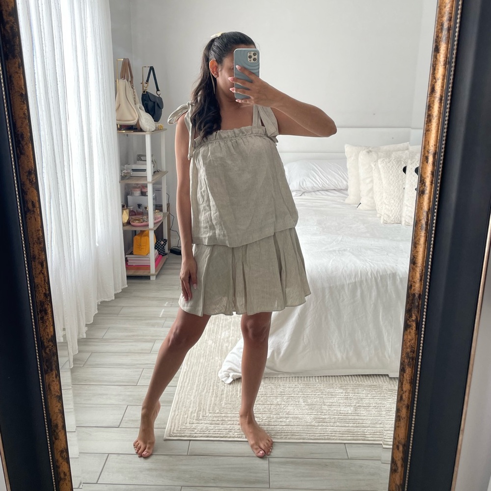 J.Crew Beige Linen Skirt Set